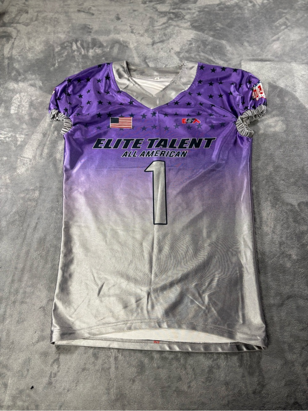 Elite Talent All American Purple Gradient Football Jersey - No Brand Listed